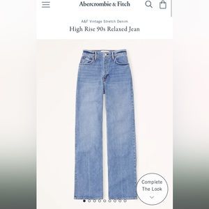 Abercrombie CURVE LOVE high rise 90s relaxed Jean medium wash mint condition
